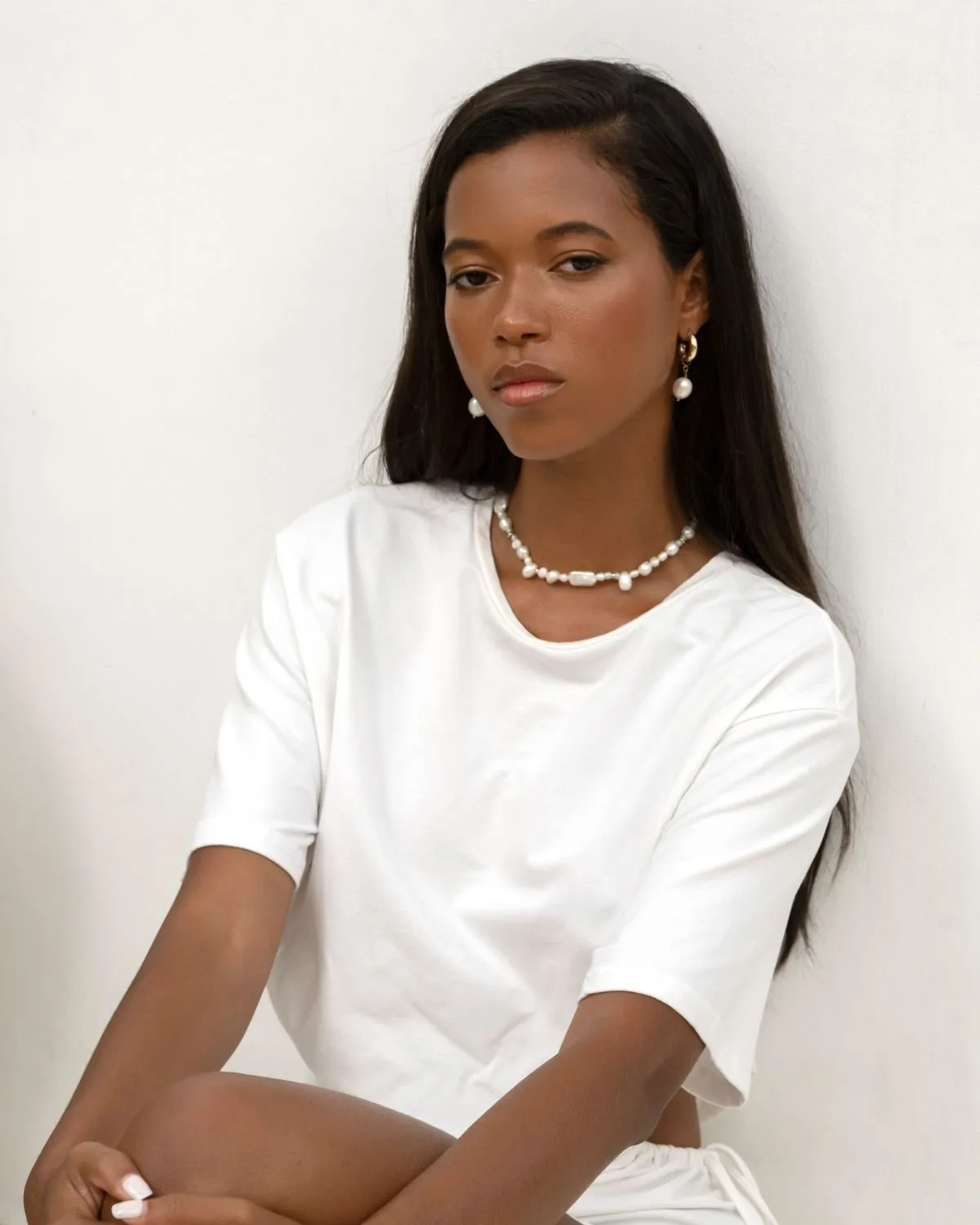 AYANA PEARL NECKLACE AND EARRING SET