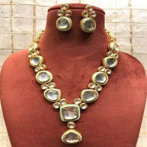 Big Kundan Meena Necklace