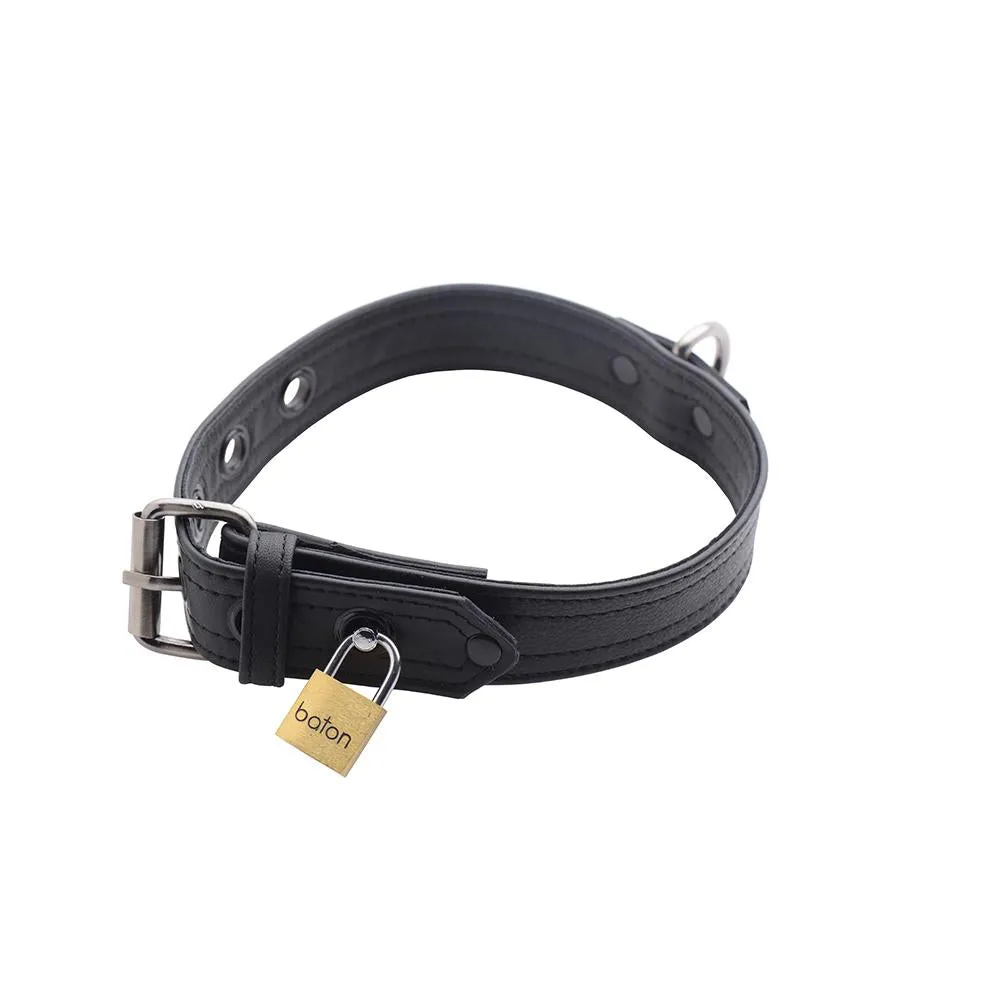 Black Premium Leather Collar and Cuffs