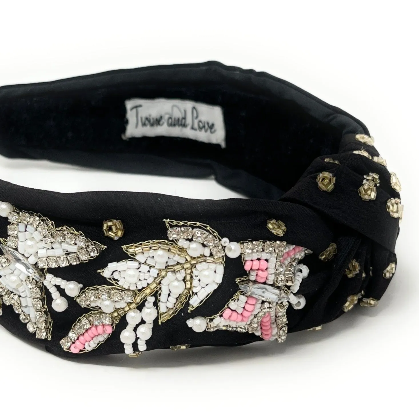 Butterfly Hand Beaded Knot Headband