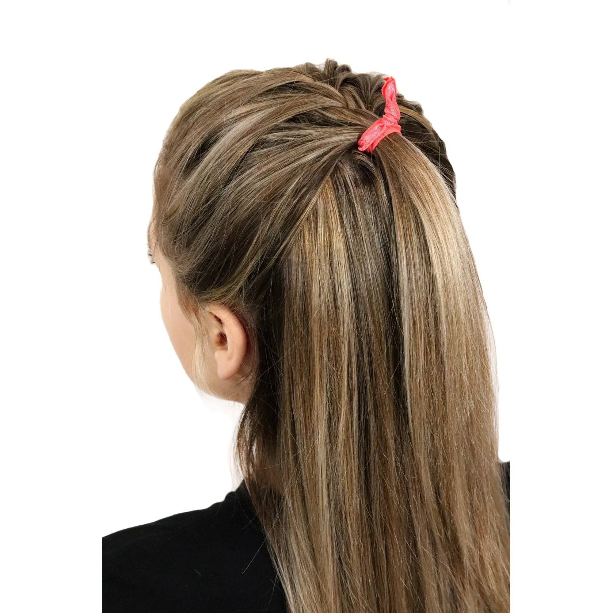 Coral Ribbon Hair Ties - 100