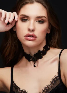 Gothic Black Lace Choker Necklace