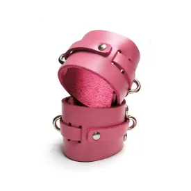 Kinklab Pink Bound Leather Ankle Cuffs