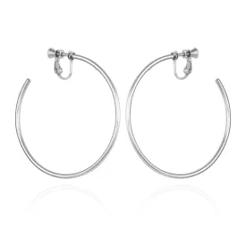 Large Open Hoop Clip On Earrings