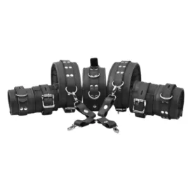 Leather Locking Thigh and Wrist Restraints Cuffs