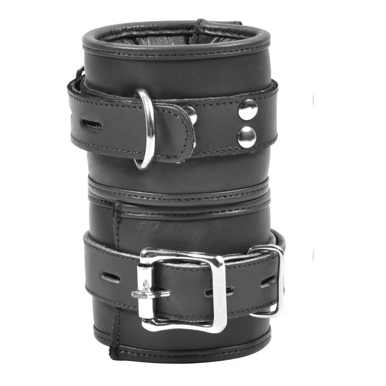 Leather Locking Thigh and Wrist Restraints Cuffs