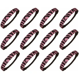 Light Pink Zebra Glitter Headbands - 12 Pack