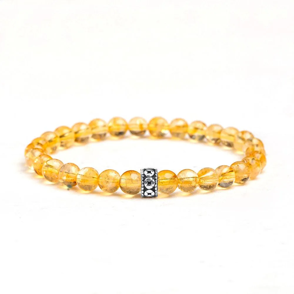 Men's Citrine Gemstone Bracelet 6mm