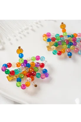 Multicolor Muted Amber Crystal Hair Clips