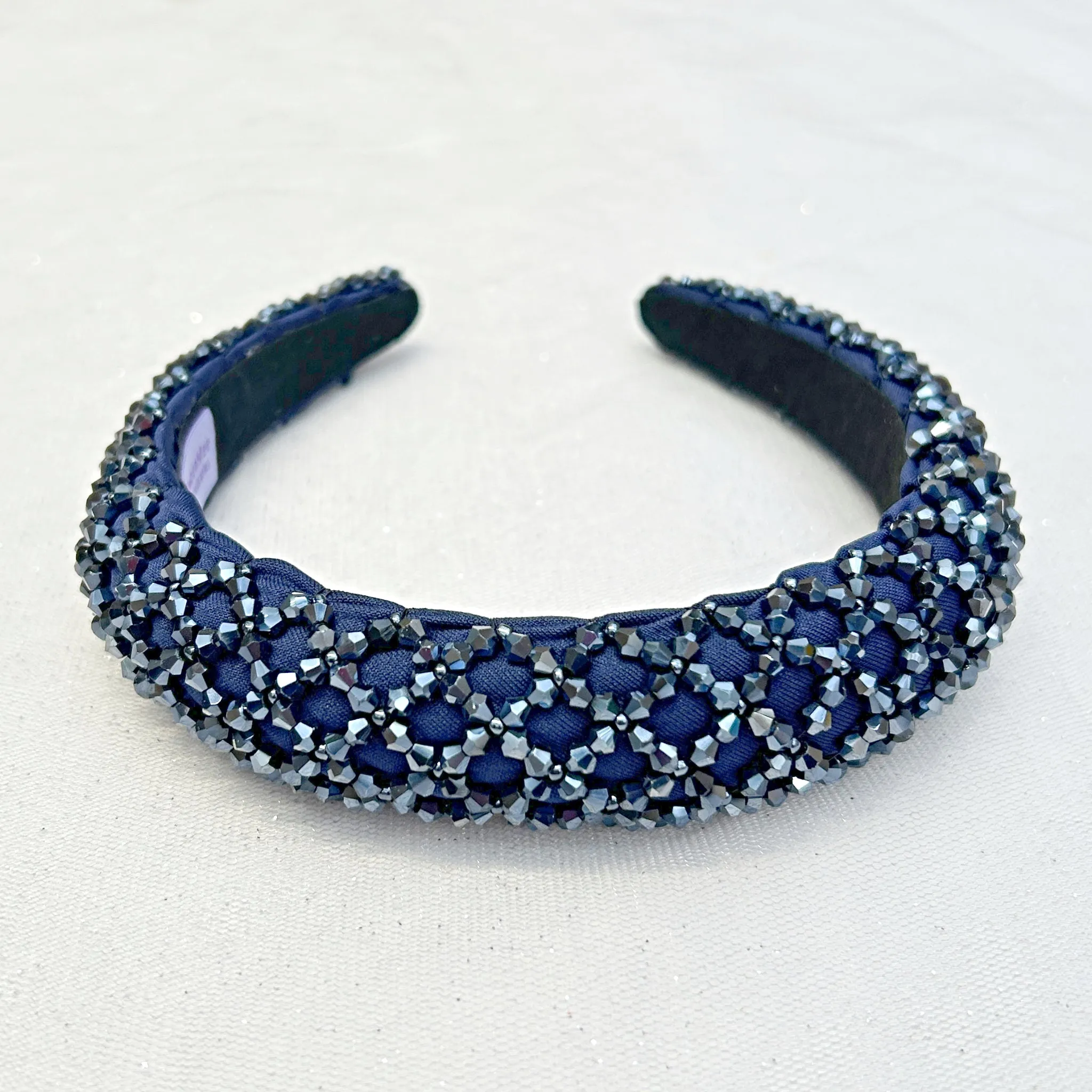 Navy Sparkly Headband Beaded Headband