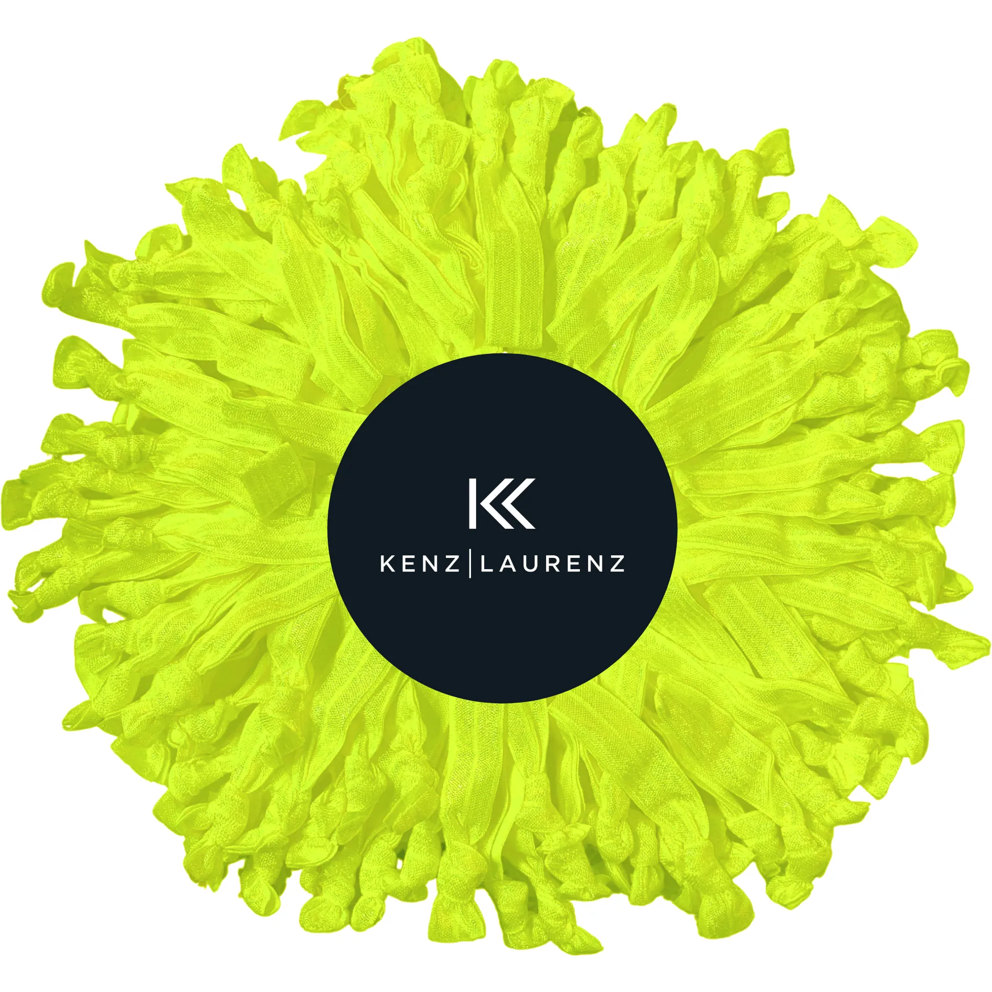 Neon Yellow Ribbon Hair Ties - 100 Pack