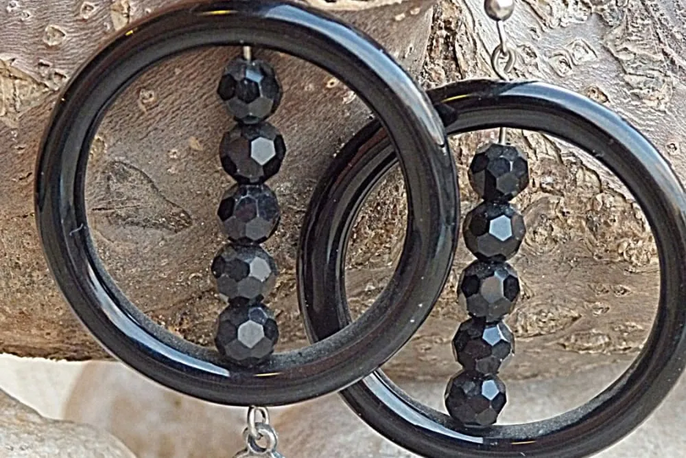 Onyx Hoop Earrings