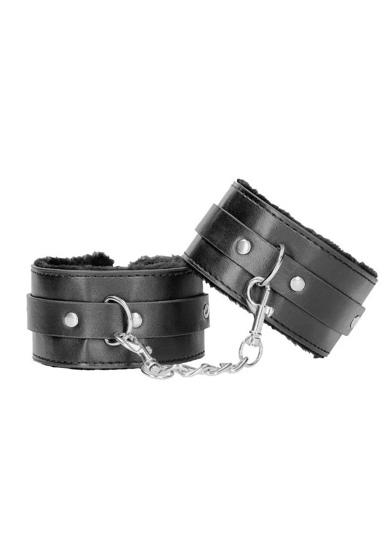 Ouch! Plush Bonded Leather Ankle Cuffs