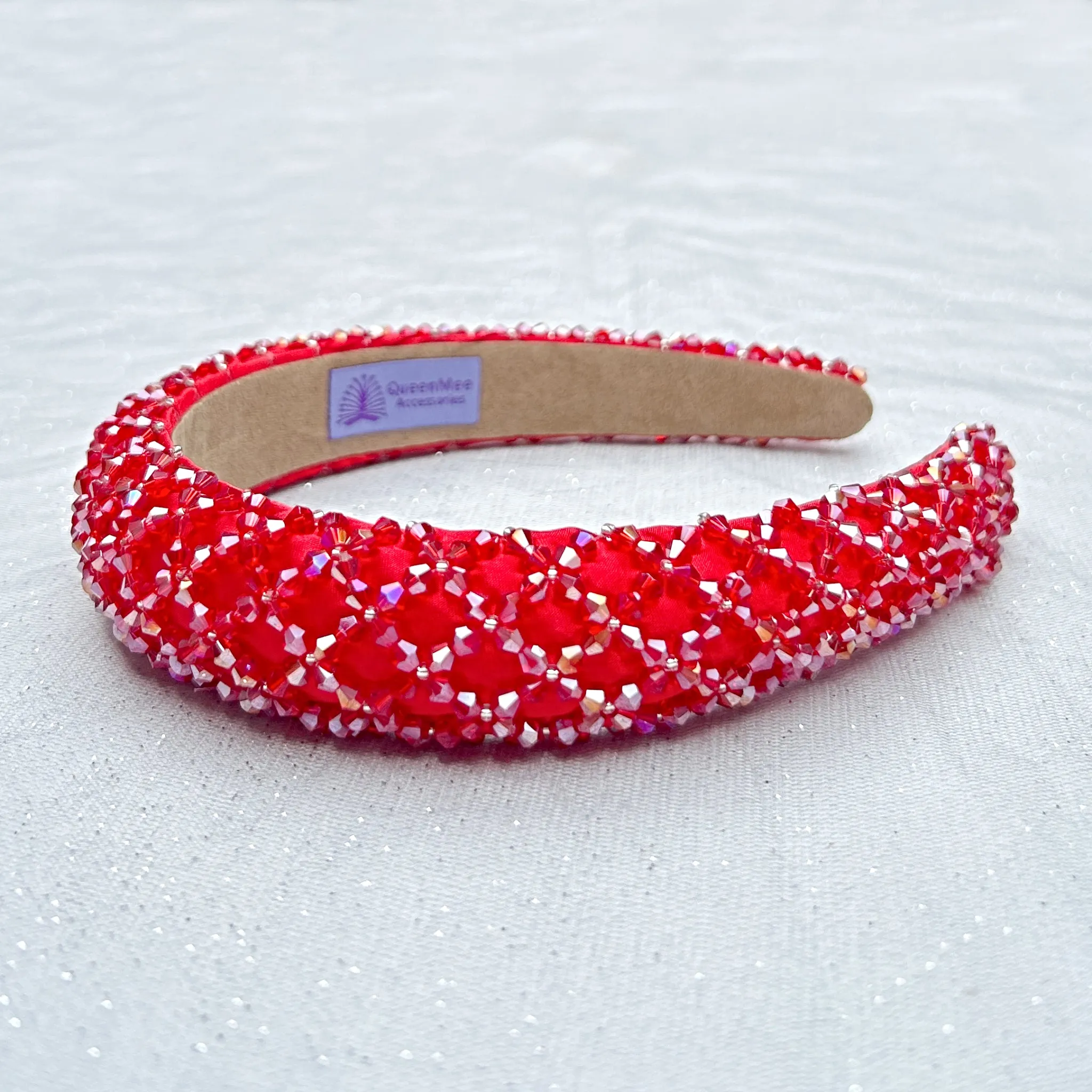 Red Headband Sparkling Headpiece Beaded