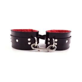 Rouge Leather & Faux Fur Ankle Cuffs