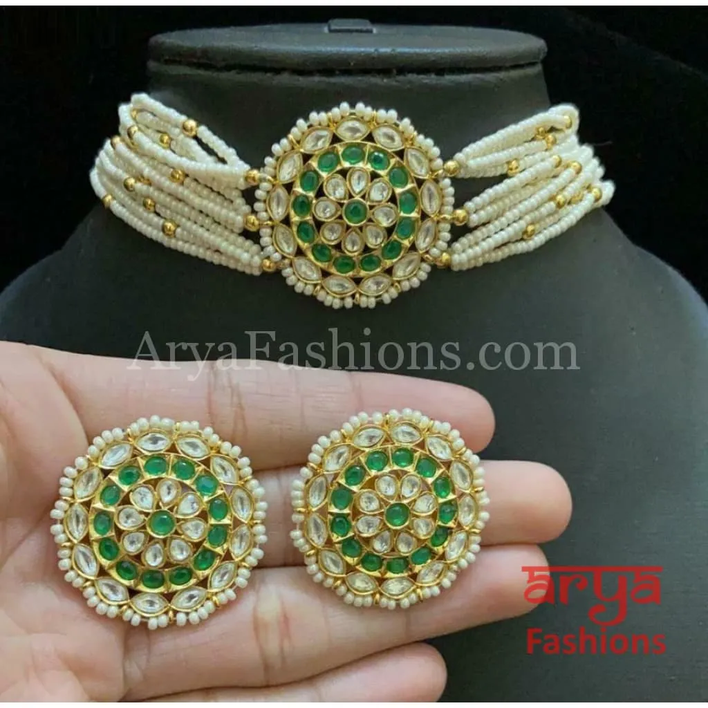 Sabyasachi Pearl, Ruby and Emerald Rajasthani Kundan Choker