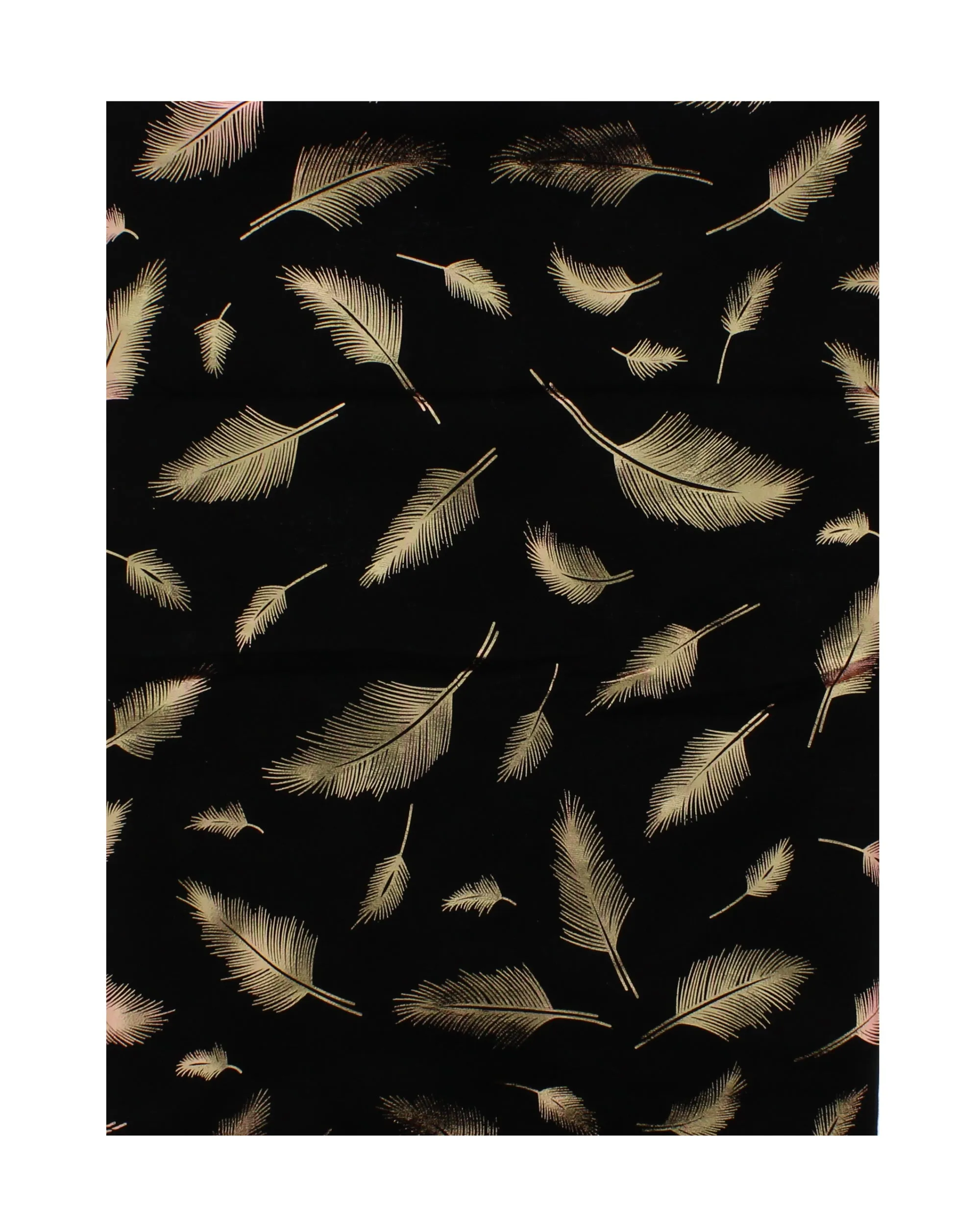 Scarf with Rose Gold Foil Feather Print