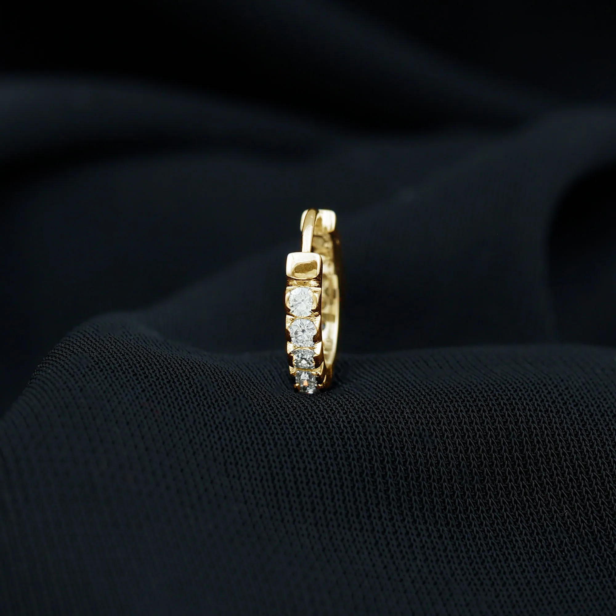 Simple Moissanite Cartilage Hoop Earring in Gold