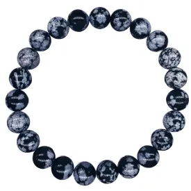 SnowFlake Obsidian Beaded Crystal Bracelet