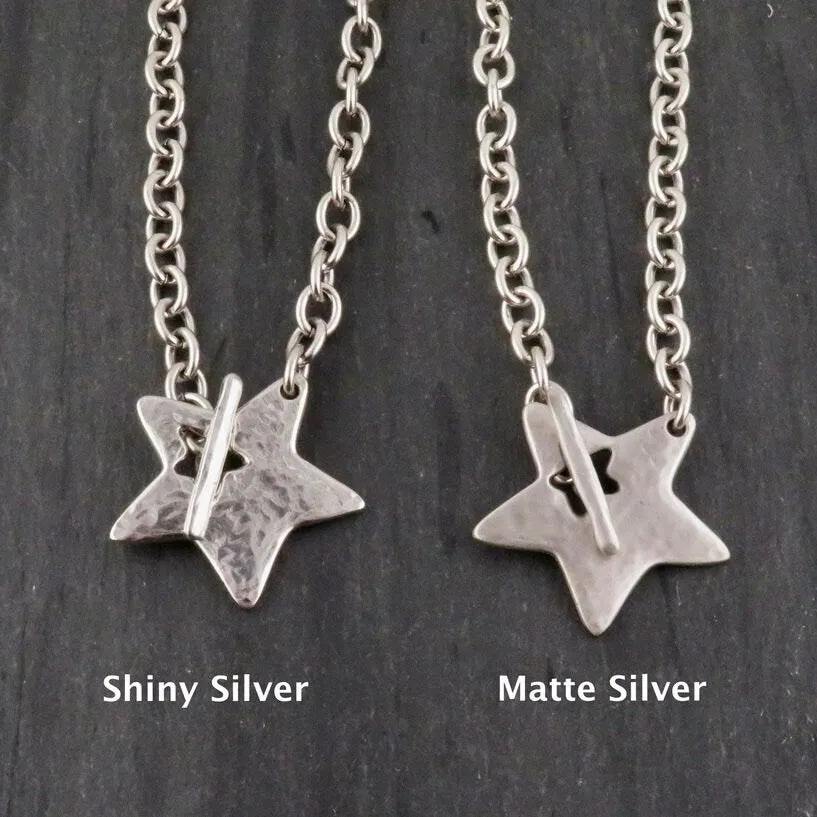 'Star in Front' Necklace - Silver