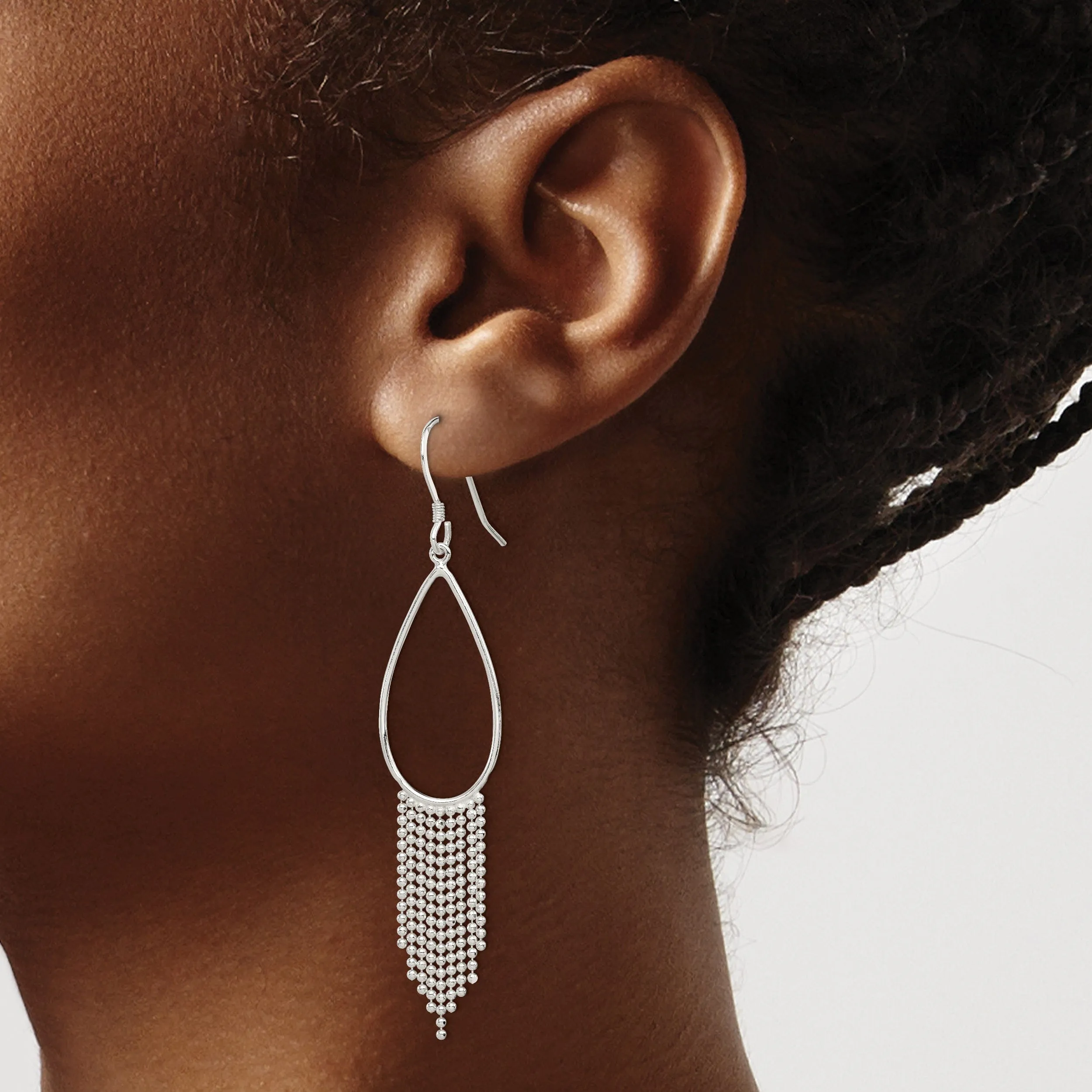 Sterling Silver Fringe Dangle Earrings