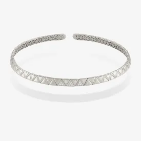 Triangolini Diamond Choker Necklace in 18K White Gold, Medium