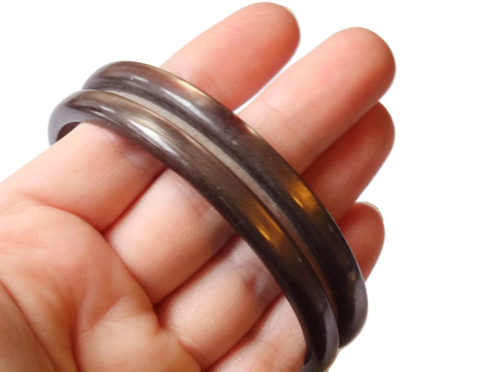 Vintage Brown Plastic Bangle Bracelet