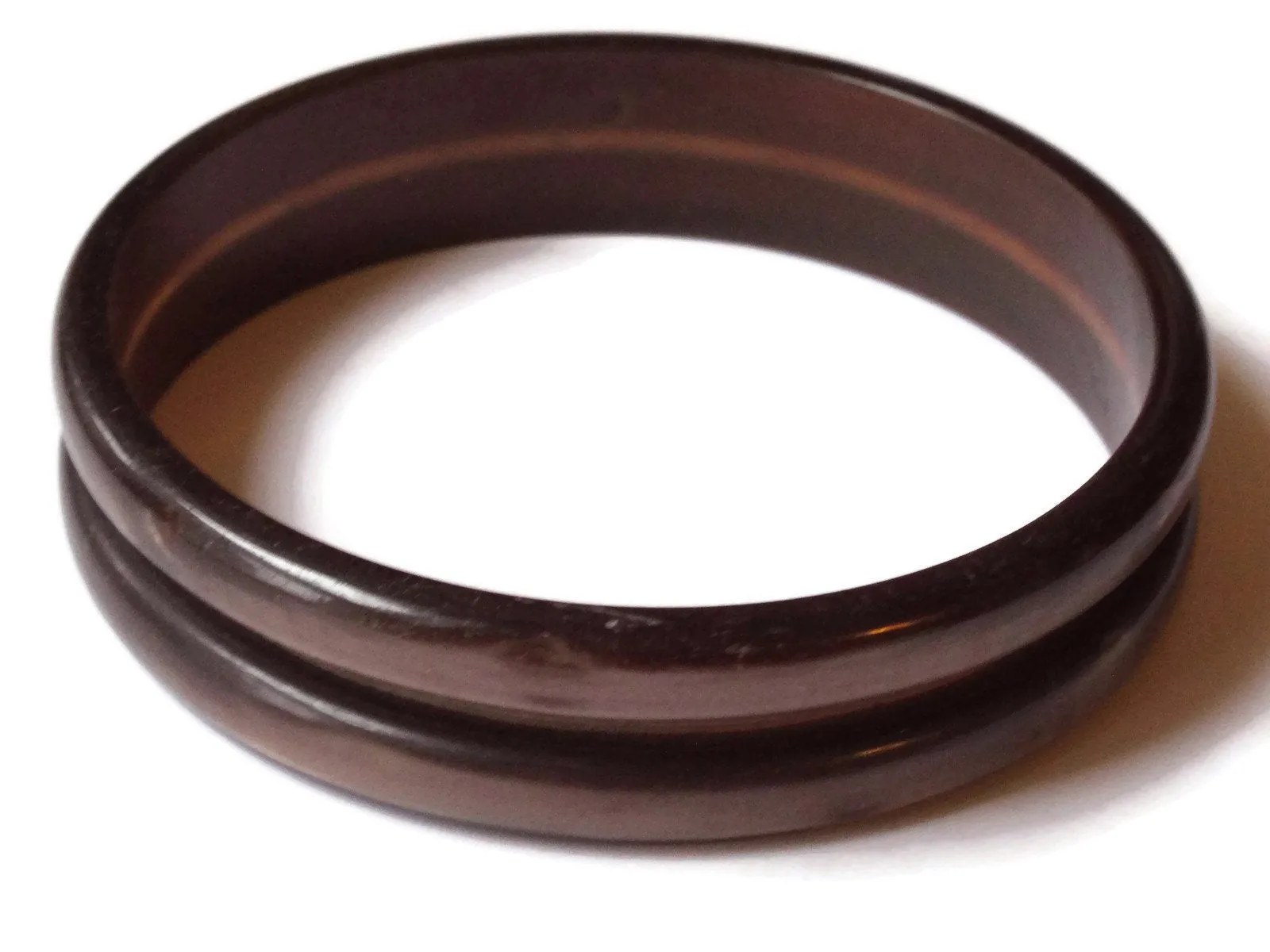 Vintage Brown Plastic Bangle Bracelet