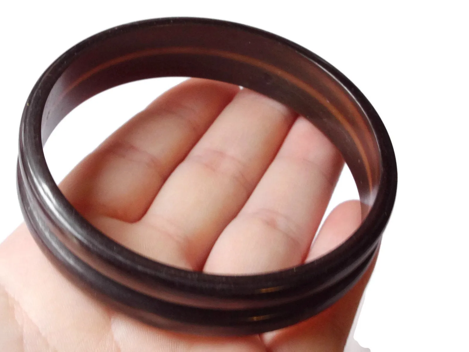 Vintage Brown Plastic Bangle Bracelet