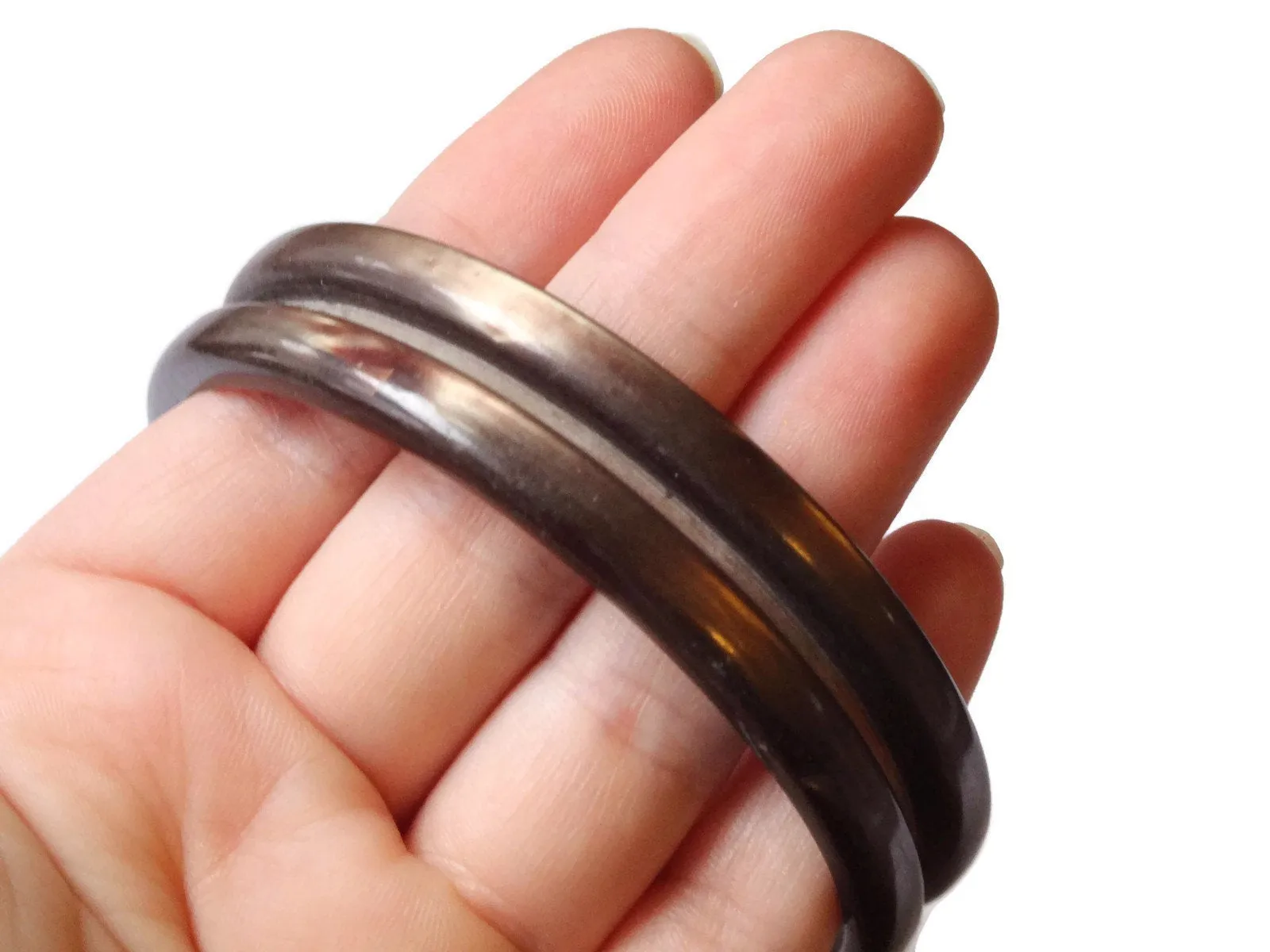 Vintage Brown Plastic Bangle Bracelet